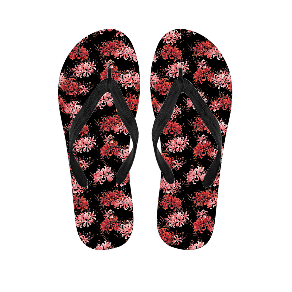 Japanese Cluster Amaryllis Pattern Print Flip Flops