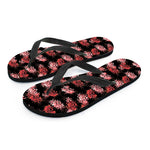 Japanese Cluster Amaryllis Pattern Print Flip Flops