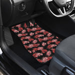 Japanese Cluster Amaryllis Pattern Print Front and Back Car Floor Mats