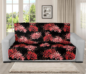 Japanese Cluster Amaryllis Pattern Print Futon Protector