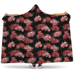 Japanese Cluster Amaryllis Pattern Print Hooded Blanket