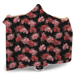 Japanese Cluster Amaryllis Pattern Print Hooded Blanket