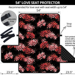 Japanese Cluster Amaryllis Pattern Print Loveseat Protector