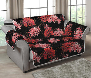 Japanese Cluster Amaryllis Pattern Print Loveseat Protector