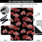 Japanese Cluster Amaryllis Pattern Print Loveseat Protector