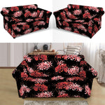 Japanese Cluster Amaryllis Pattern Print Loveseat Slipcover