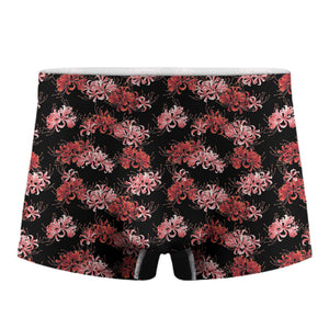 Japanese Cluster Amaryllis Pattern Print Men's Boxer Briefs