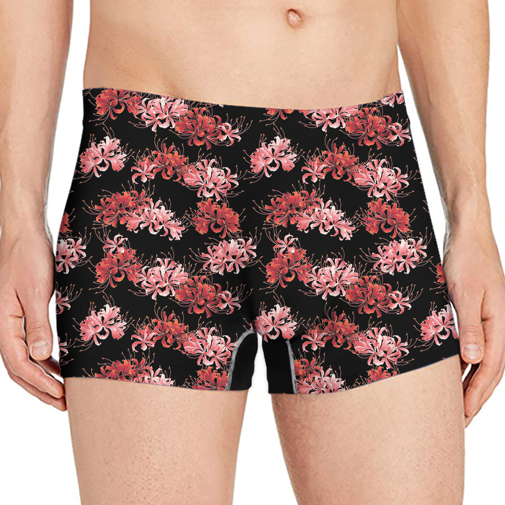 Japanese Cluster Amaryllis Pattern Print Men's Boxer Briefs