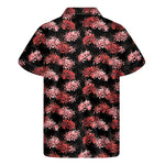 Japanese Cluster Amaryllis Pattern Print Men's Short Sleeve Shirt