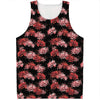 Japanese Cluster Amaryllis Pattern Print Men's Tank Top