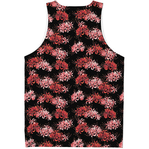 Japanese Cluster Amaryllis Pattern Print Men's Tank Top