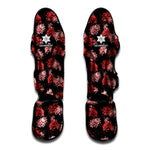 Japanese Cluster Amaryllis Pattern Print Muay Thai Shin Guard