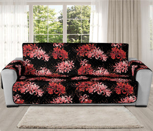 Japanese Cluster Amaryllis Pattern Print Oversized Sofa Protector