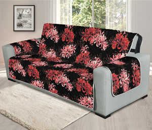 Japanese Cluster Amaryllis Pattern Print Oversized Sofa Protector