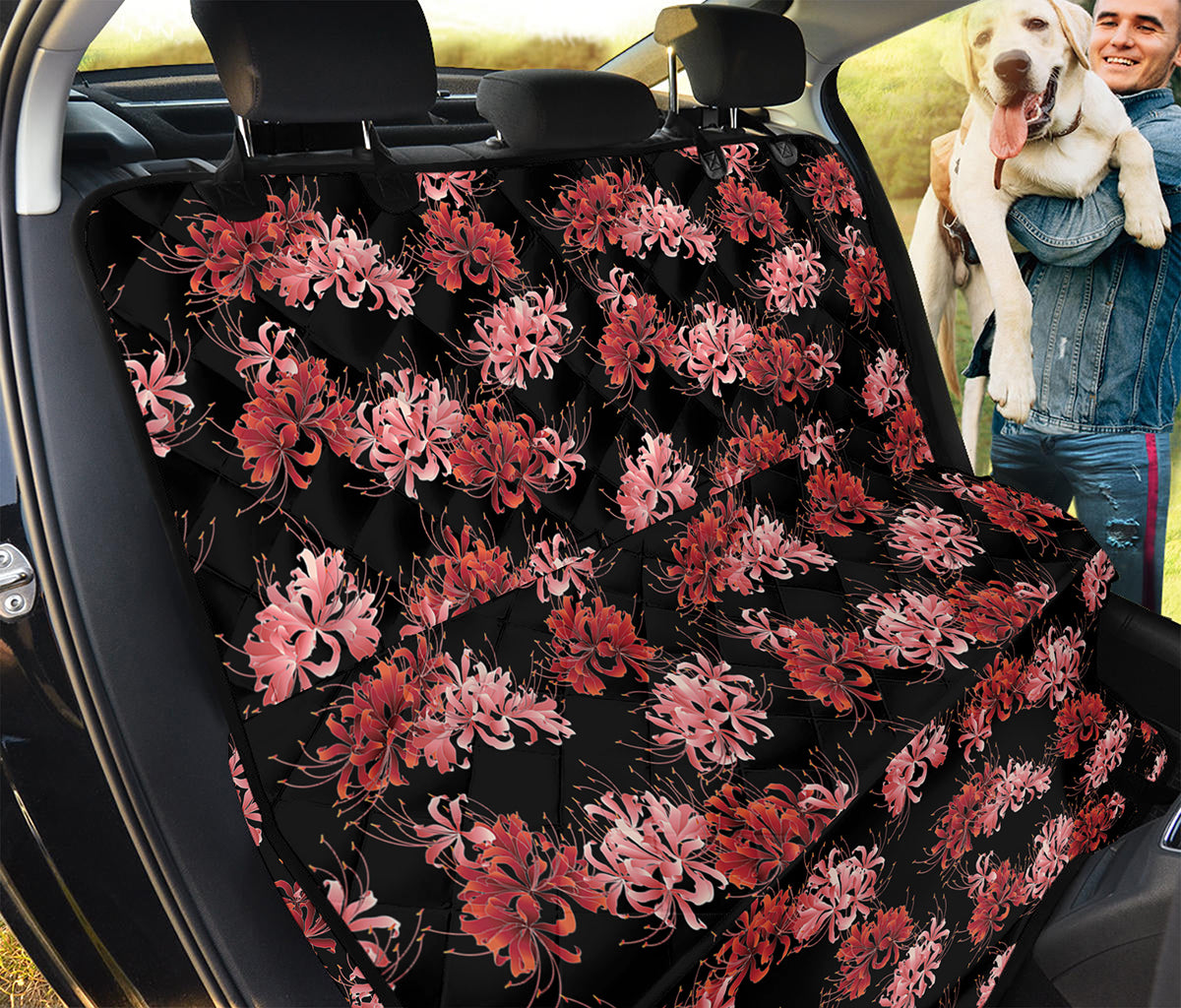 Japanese Cluster Amaryllis Pattern Print Pet Car Back Seat Cover