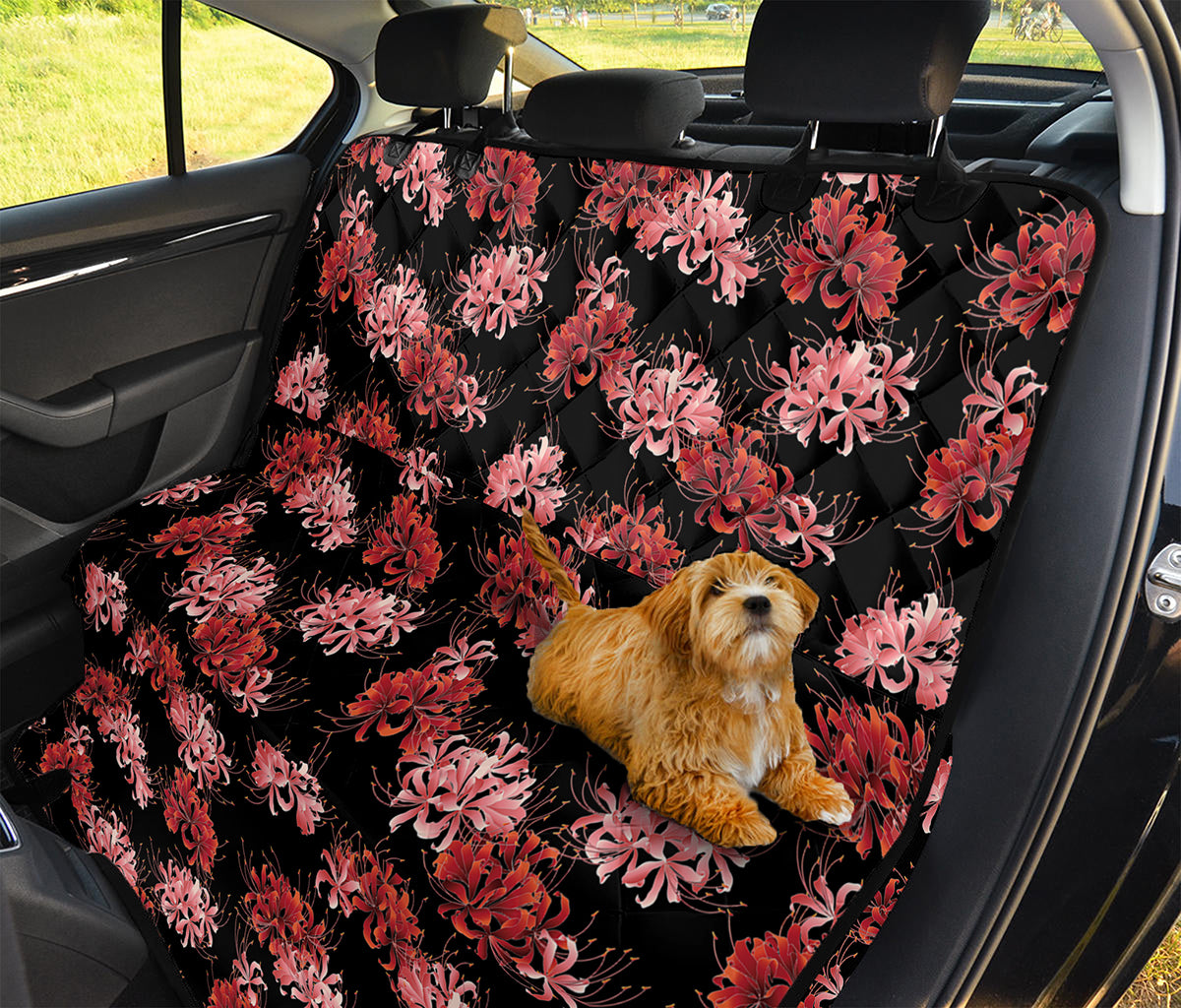 Japanese Cluster Amaryllis Pattern Print Pet Car Back Seat Cover