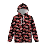 Japanese Cluster Amaryllis Pattern Print Pullover Hoodie