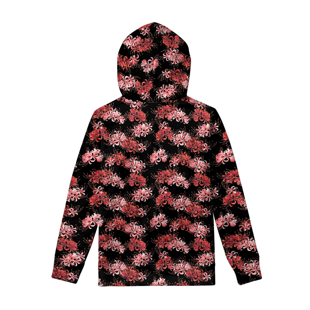 Japanese Cluster Amaryllis Pattern Print Pullover Hoodie