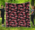 Japanese Cluster Amaryllis Pattern Print Quilt