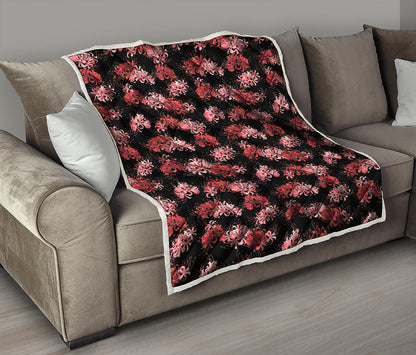 Japanese Cluster Amaryllis Pattern Print Quilt