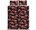 Japanese Cluster Amaryllis Pattern Print Quilt Bed Set