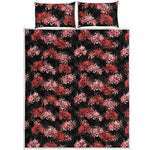 Japanese Cluster Amaryllis Pattern Print Quilt Bed Set