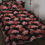 Japanese Cluster Amaryllis Pattern Print Quilt Bed Set