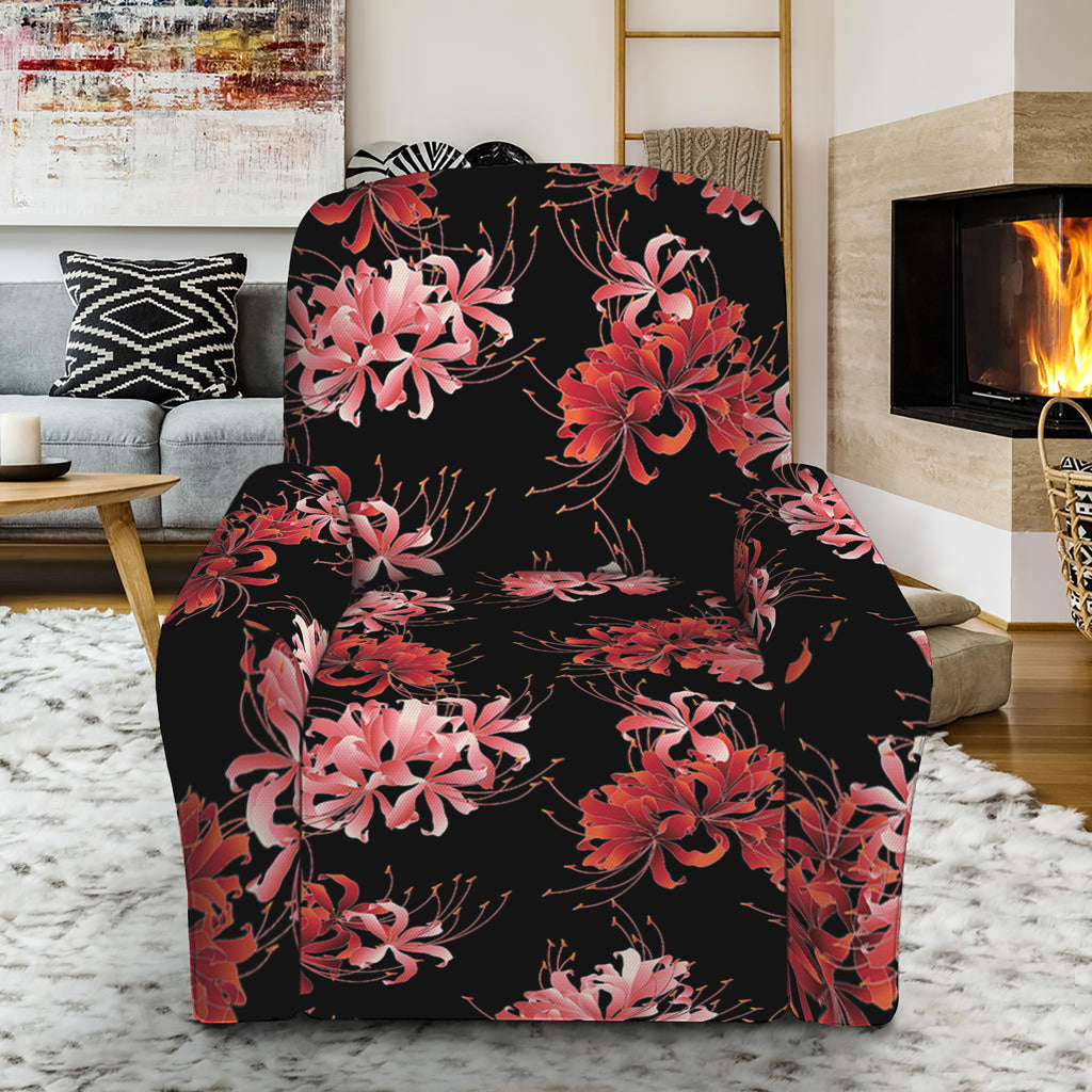 Japanese Cluster Amaryllis Pattern Print Recliner Slipcover