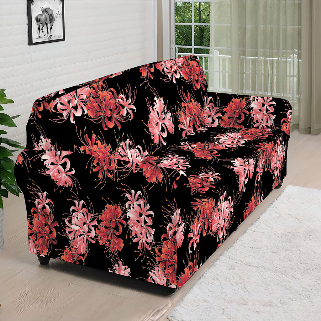 Japanese Cluster Amaryllis Pattern Print Sofa Cover