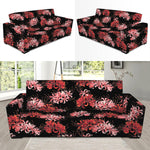 Japanese Cluster Amaryllis Pattern Print Sofa Slipcover