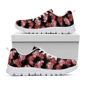 Japanese Cluster Amaryllis Pattern Print White Sneakers