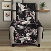 Japanese Crane Bird Pattern Print Armchair Protector