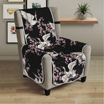 Japanese Crane Bird Pattern Print Armchair Protector