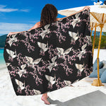 Japanese Crane Bird Pattern Print Beach Sarong Wrap