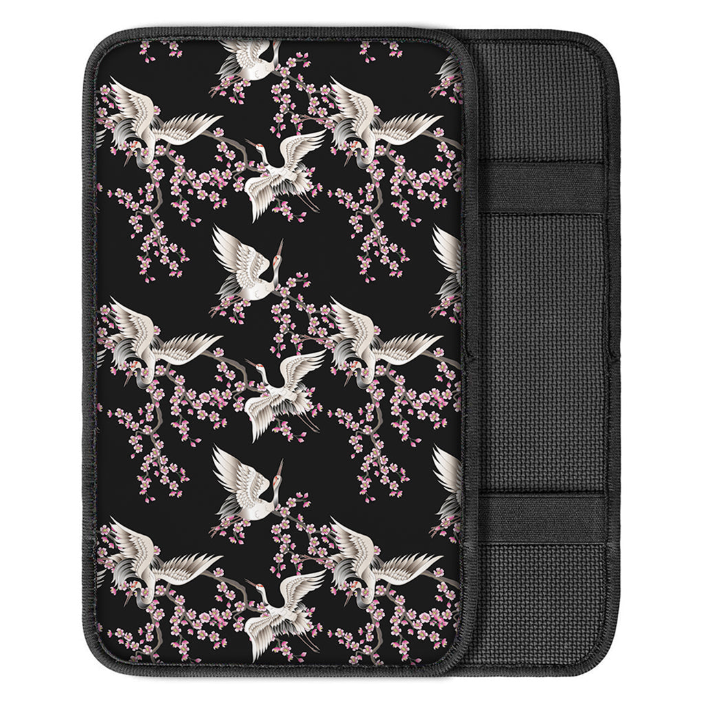 Japanese Crane Bird Pattern Print Car Center Console Cover