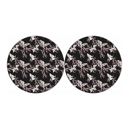 Japanese Crane Bird Pattern Print Car Coasters