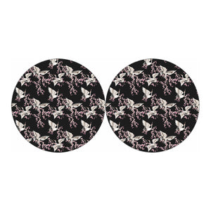 Japanese Crane Bird Pattern Print Car Coasters