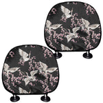 Japanese Crane Bird Pattern Print Car Headrest Covers