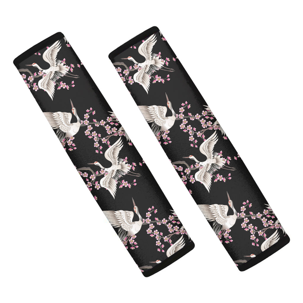 Japanese Crane Bird Pattern Print Car Seat Belt Covers