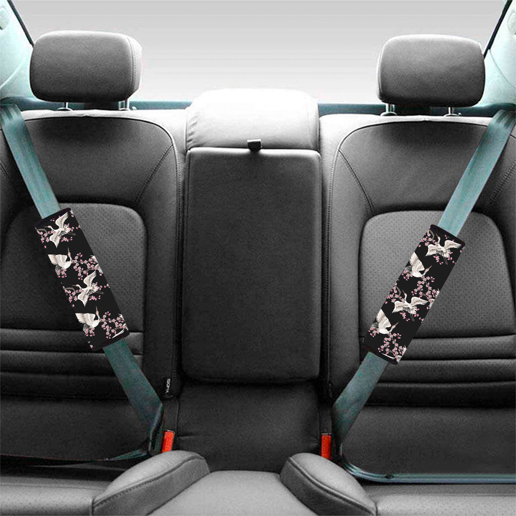 Japanese Crane Bird Pattern Print Car Seat Belt Covers
