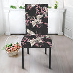 Japanese Crane Bird Pattern Print Dining Chair Slipcover