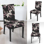 Japanese Crane Bird Pattern Print Dining Chair Slipcover