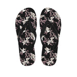 Japanese Crane Bird Pattern Print Flip Flops