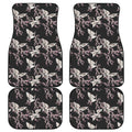 Japanese Crane Bird Pattern Print Front and Back Car Floor Mats
