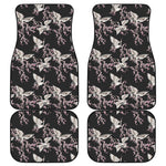 Japanese Crane Bird Pattern Print Front and Back Car Floor Mats