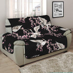 Japanese Crane Bird Pattern Print Half Sofa Protector