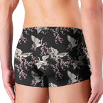 Japanese Crane Bird Pattern Print Men's Boxer Briefs