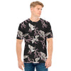 Japanese Crane Bird Pattern Print Men's T-Shirt