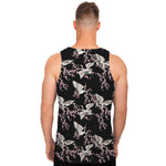 Japanese Crane Bird Pattern Print Men's Tank Top