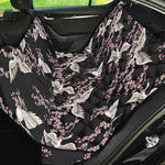 Japanese Crane Bird Pattern Print Pet Car Back Seat Cover